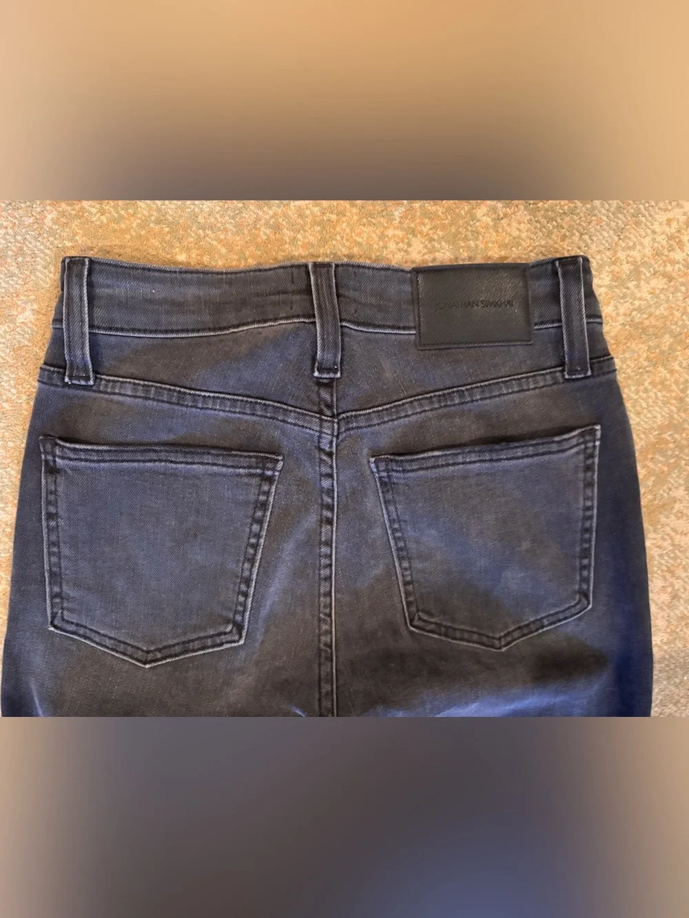 Jonathan Simkhai Standard Jeans Women’s 25 Black Distressed Raw Hem High Rise